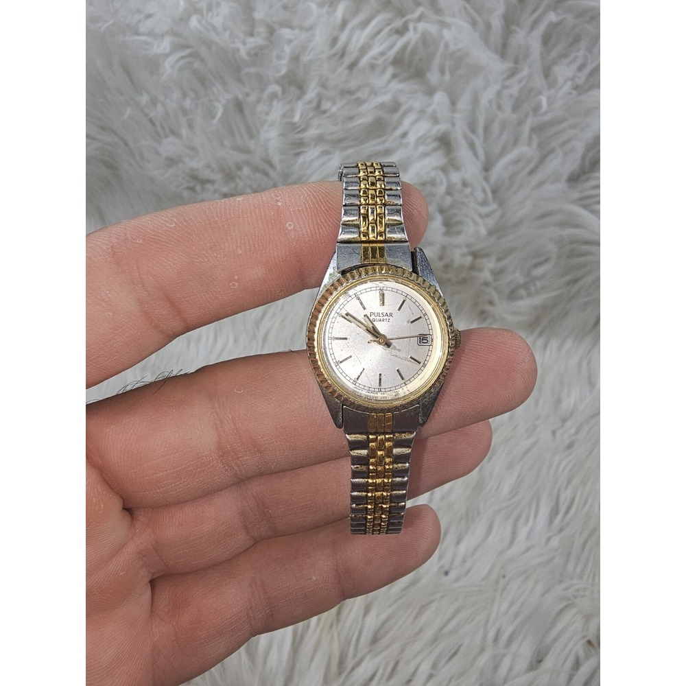 2 Pulsar Watches -PXX006 Women's Dress Stainless Steel Two-Tone Calendar Quartz - Picture 6 of 13